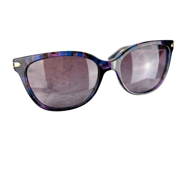Coach NEW Sunglasses Cat Eye Purple Confetti Tortoise Logo Plate 52888H - Picture 3 of 12